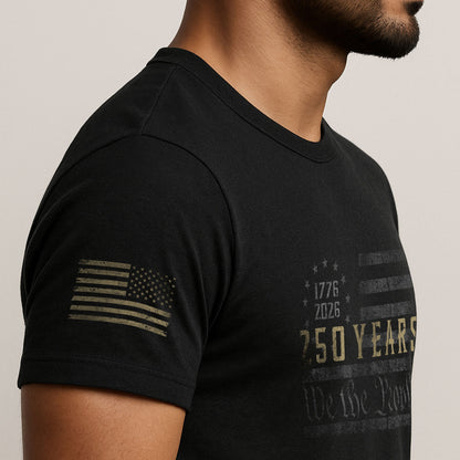 250 Years American Freedom T-Shirt – Minimal USA Flag 1776–2026 Tee