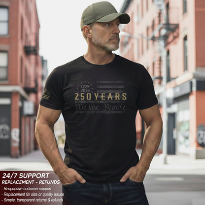 250 Years American Freedom T-Shirt – Minimal USA Flag 1776–2026 Tee