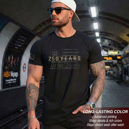 250 Years American Freedom T-Shirt – Minimal USA Flag 1776–2026 Tee