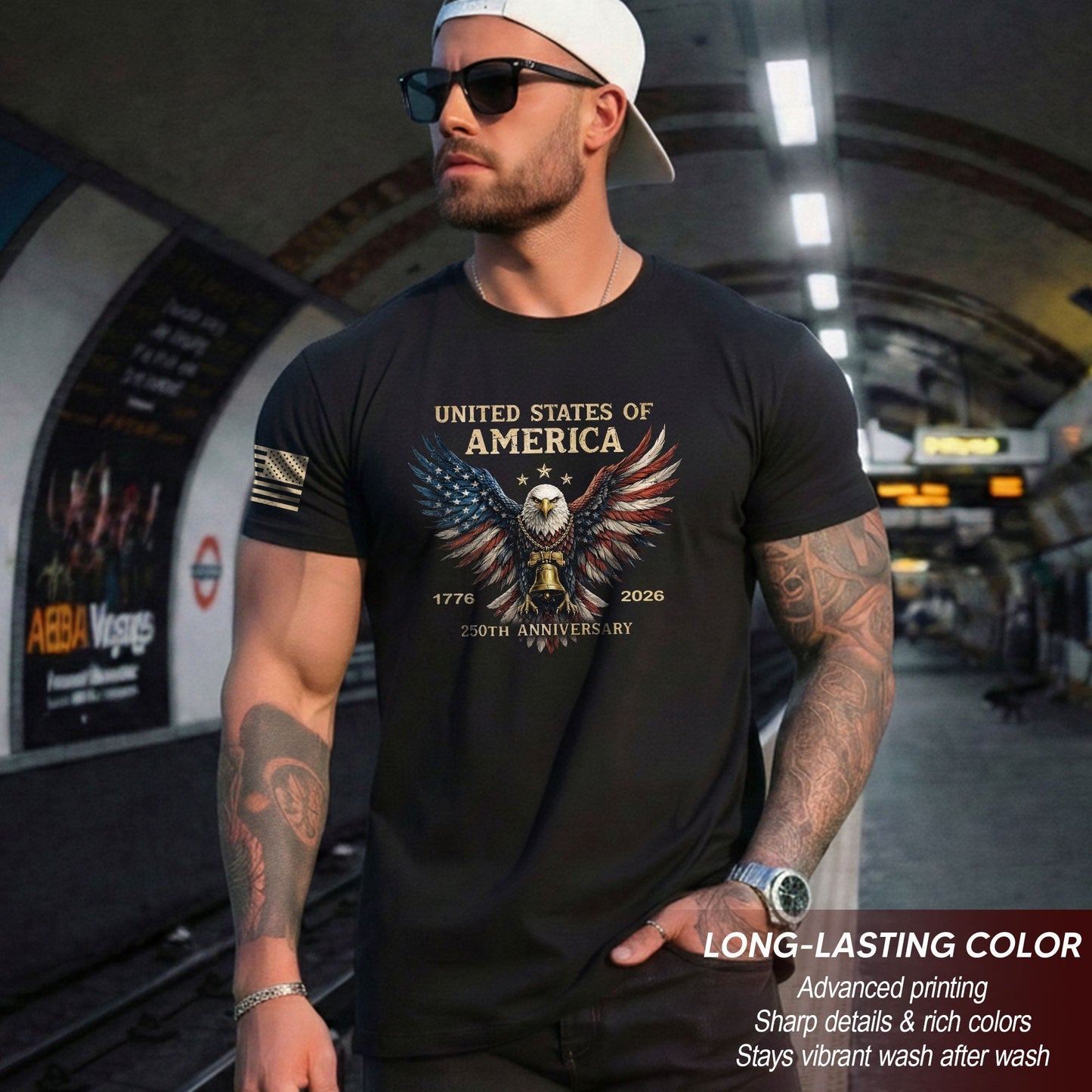USA 250th Anniversary 250 Years Shirt 1776–2026 American Flag Winged Eagle Patriotic